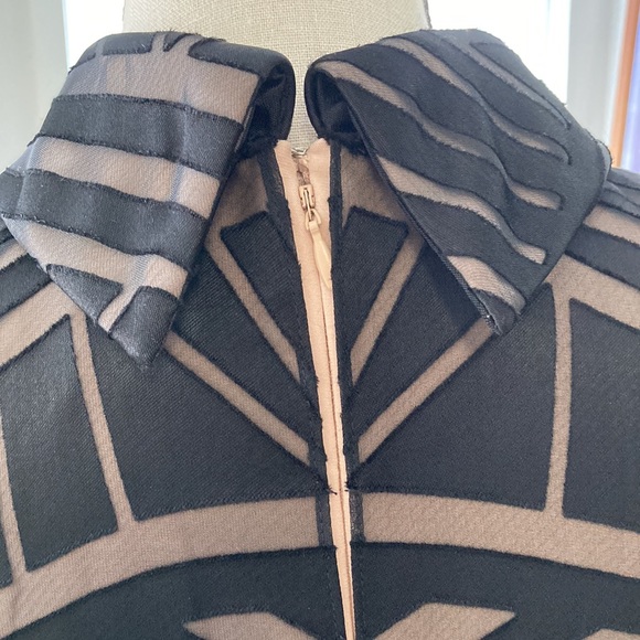 Vince Camuto elegant dress. Sheer top layer. Double nude layer underneath. - Picture 5 of 6